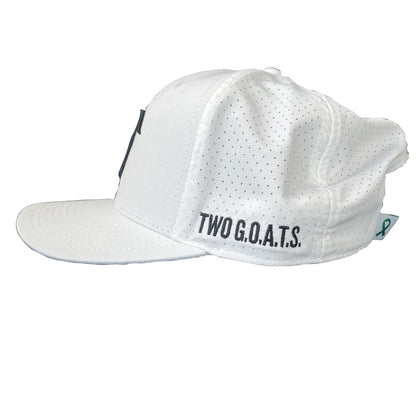 Two G.O.A.T.S. Performance Golf Hat - White