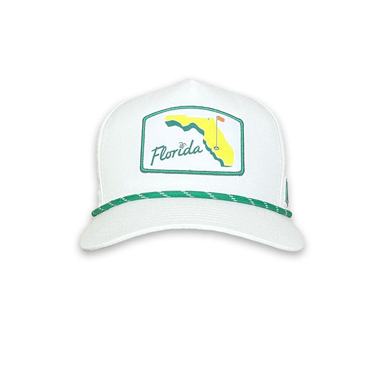 Florida Golf Adjustable Rope Hat - White